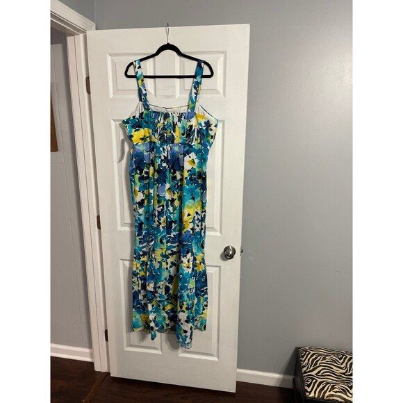 London Times Smocked Back Maxi Dress Size 20W New With Tag - Picture 8 of 11